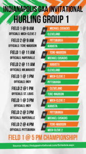2025 Indy invitational Hurling group 1 schedule